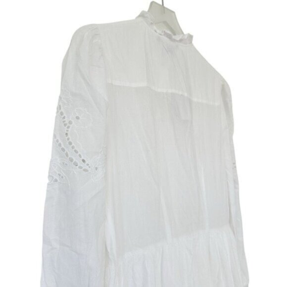 NWT French Connection Adeona Lawn Lace Mix French White Maxi Dress Size 10 - Picture 11 of 14